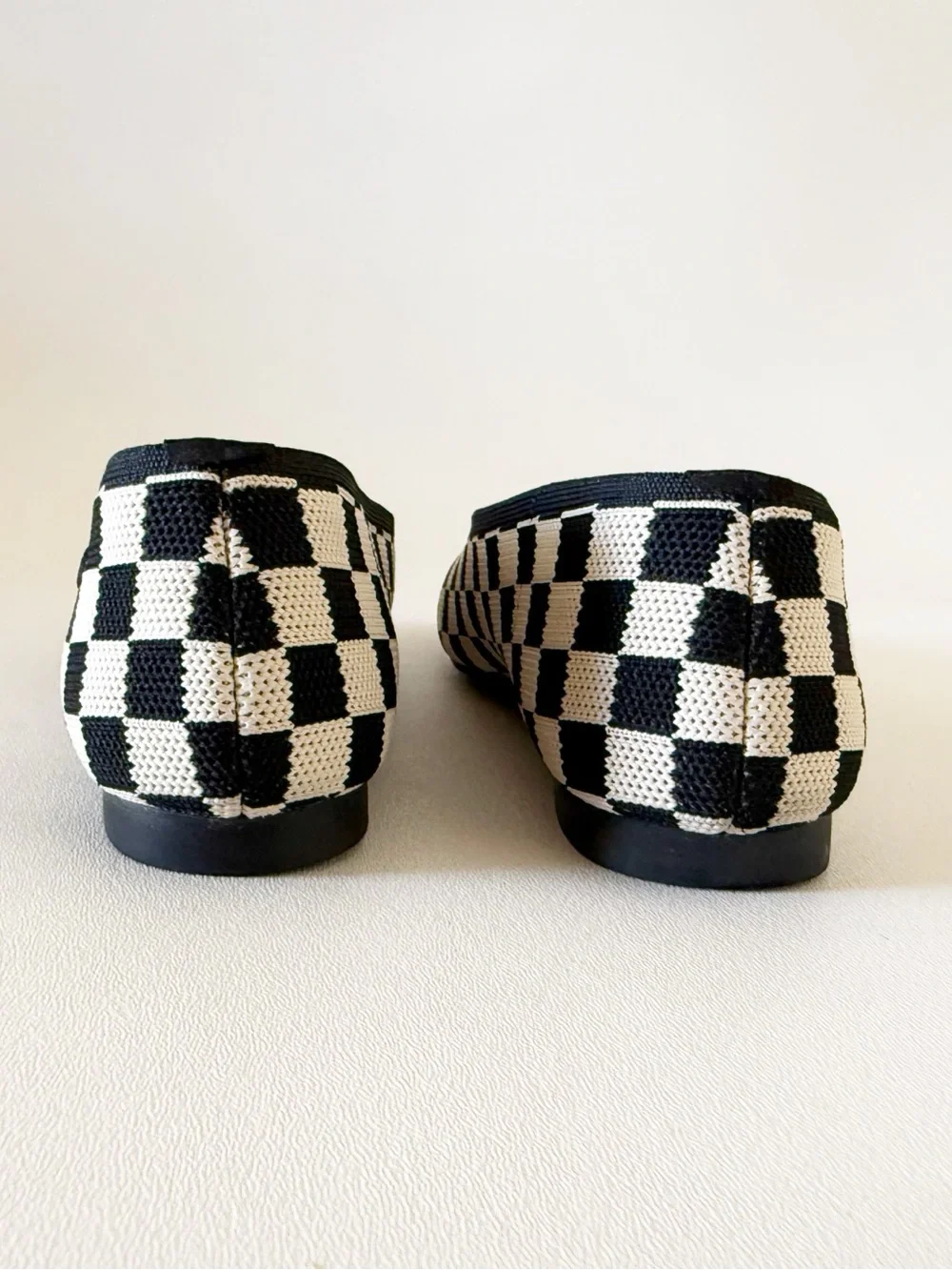 Vivaia Shoes Margot 2.0 Black & White Checker Knit Ballet Flats Chic Preppy 8
